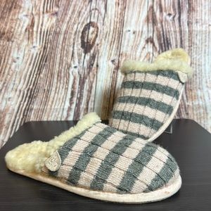 Ugg Striped Knit Sweater Slippers Womens Sz 6